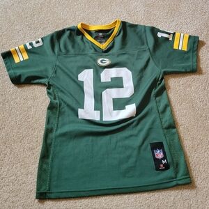 Green bay packers girls medium 10-12 jersey Aaron Rodgers #12 NFL team apparel.